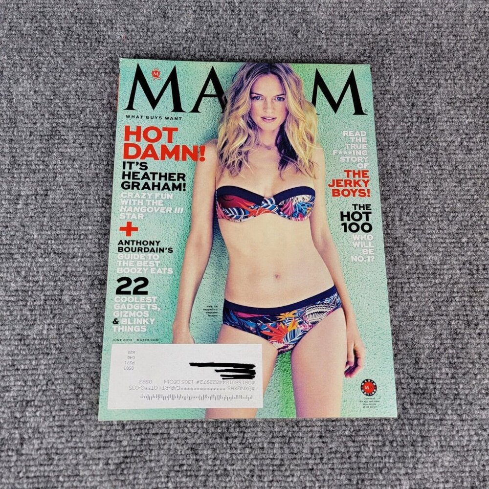 Maxim Magazine June 2013 #184 Heather‎ Graham Swimsuit Cover